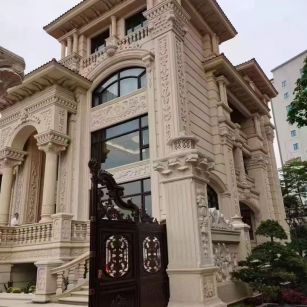 南平 黄金麻花岗岩别墅外墙干挂效果展示