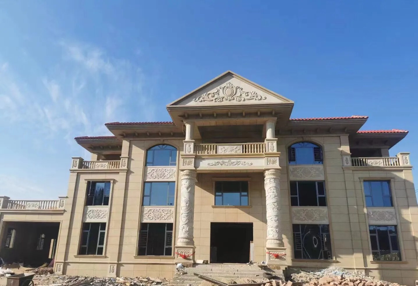 南平 黄金麻花岗岩别墅外墙干挂