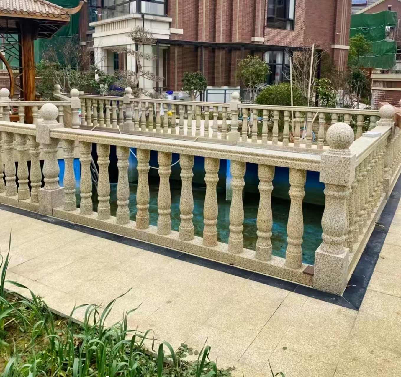 南平黄金麻花岗岩石材栏杆，扶手，将军柱，花瓶柱